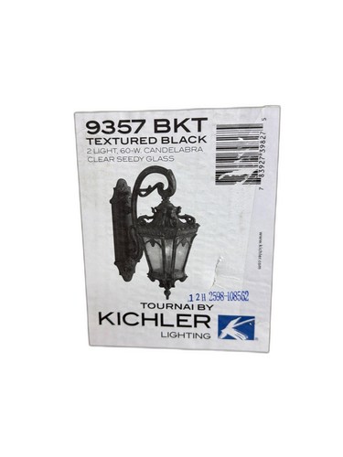 KICHLER Tournai 2-Light Textured Black Outdoor Wall Lantern Sconce No Bulbs - Image 4