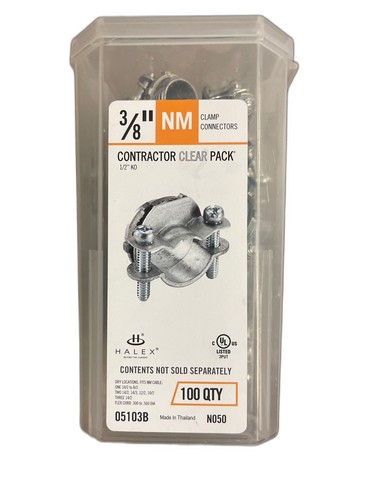 Halex 3/8 in. Non-Metallic Twin Screw Clamp Connectors (100-Pack) - Image 9