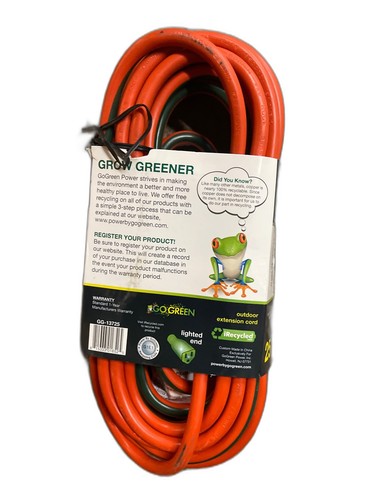 GoGreen Power 25 ft. 16/3 SJTW Outdoor Extension Cord - Orange, Lighted Ends - Image 8