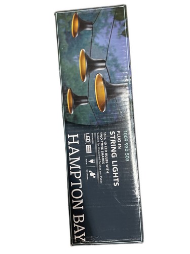 Hampton Bay 10-Light 12 ft. Black Outdoor Plug-In LED Lantern String Light - Image 9