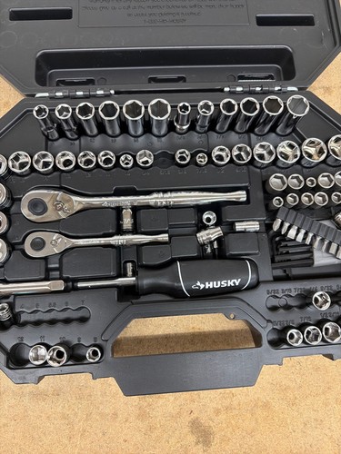 Husky 94-Piece SAE/Metric Mechanics Tool Set 1/4" & 3/8" Drive with Case READ - Image 3