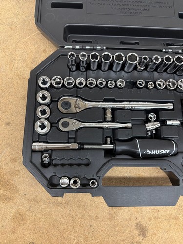 Husky 94-Piece SAE/Metric Mechanics Tool Set 1/4" & 3/8" Drive with Case READ - Image 4