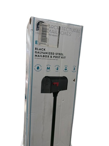 Architectural Mailboxes Elite Black Medium Galvanized Steel Mailbox Post Kit - Image 14