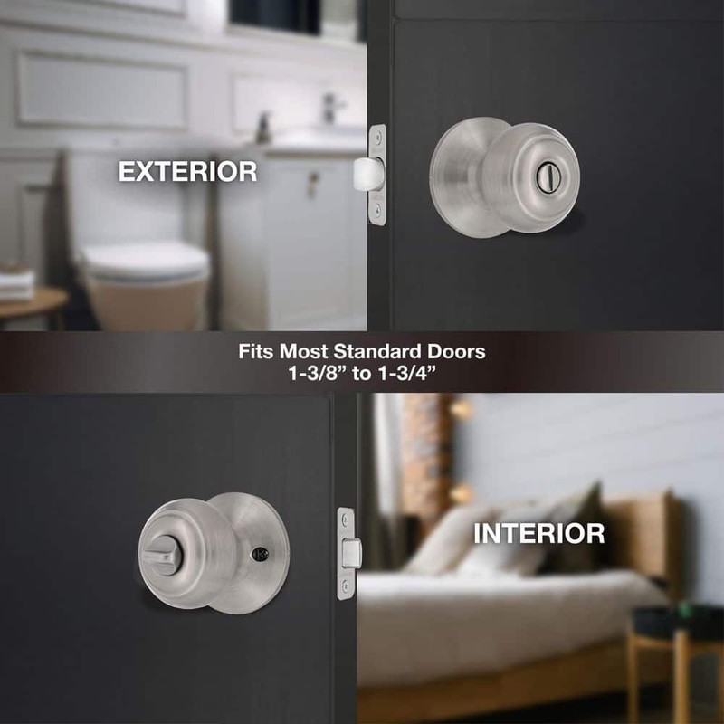 Defiant Hartford Satin Nickel Bed/Bath Door Knob Contractor Pack (6-Pack) - Image 3