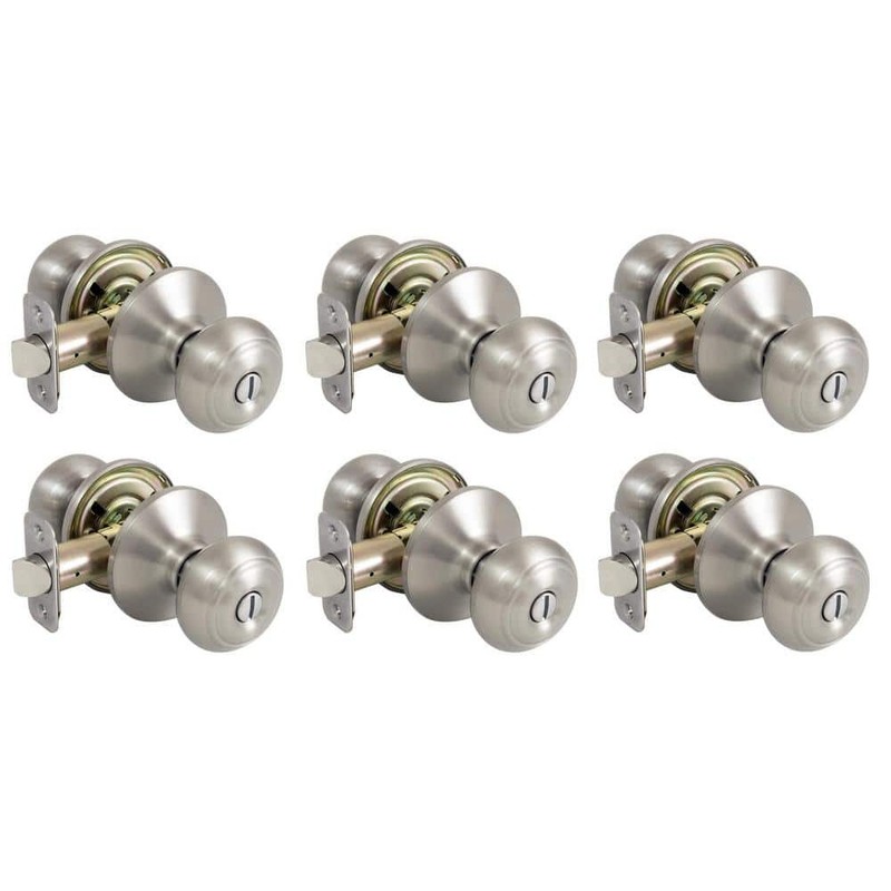 Defiant Hartford Satin Nickel Bed/Bath Door Knob Contractor Pack (6-Pack) - Image 6