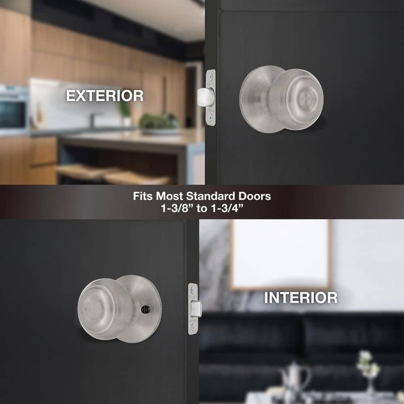 Defiant Hartford Satin Nickel Hall/ Closet Door Knob Contractor Pack (6-Piece) - Image 3