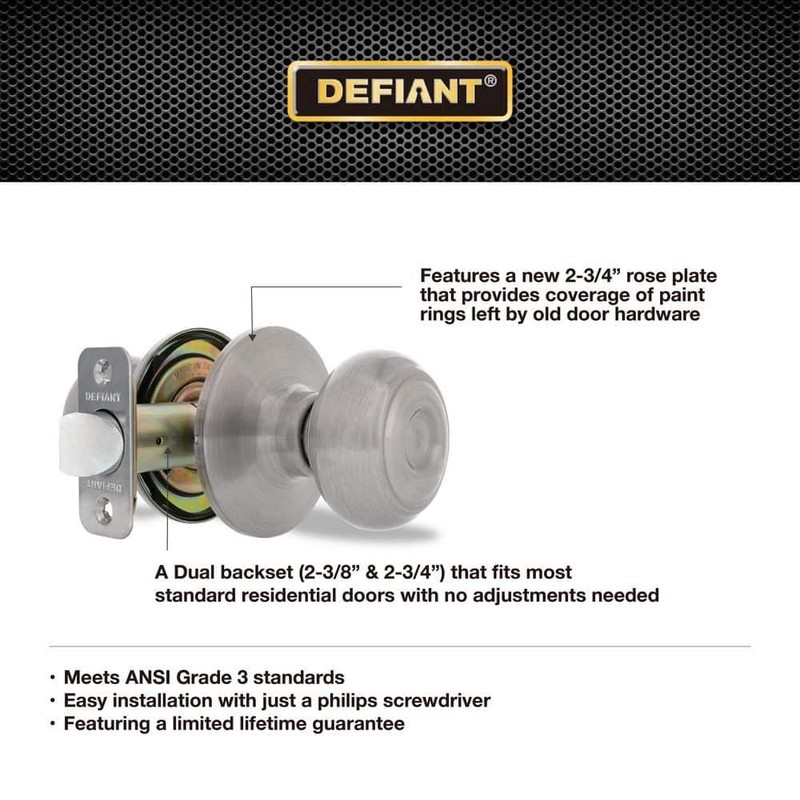 Defiant Hartford Satin Nickel Hall/ Closet Door Knob Contractor Pack (6-Piece) - Image 4