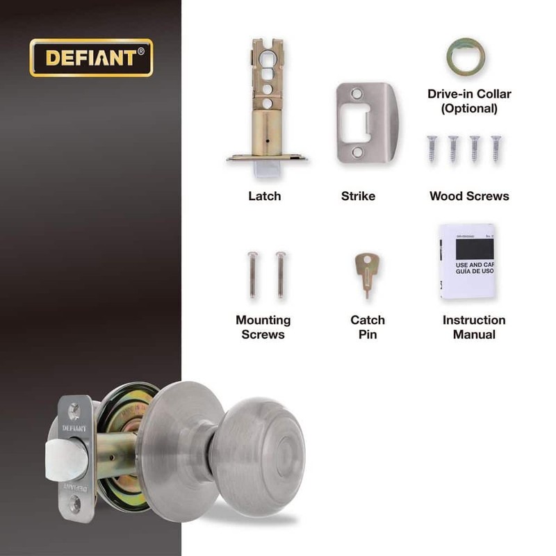 Defiant Hartford Satin Nickel Hall/ Closet Door Knob Contractor Pack (6-Piece) - Image 5