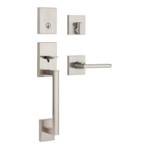 Kwikset San Clemente Satin Nickel Single Cylinder Entry Door Handleset