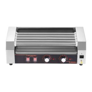 SKYSHALO 12 Hot Dog Roller 5 Rollers, Stainless Steel 750W, Dual Temp Control