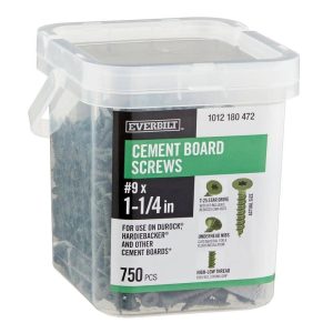 Everbilt #9 x 1-1/4 in. Ribbed Flat Head T25 Cement Board Screw 750-Pack