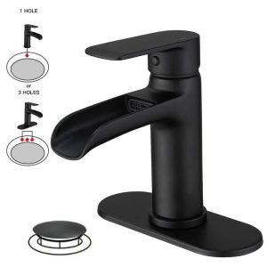 BWE Waterfall Single Handle Single Hole Modern Bathroom Faucet Bathroom