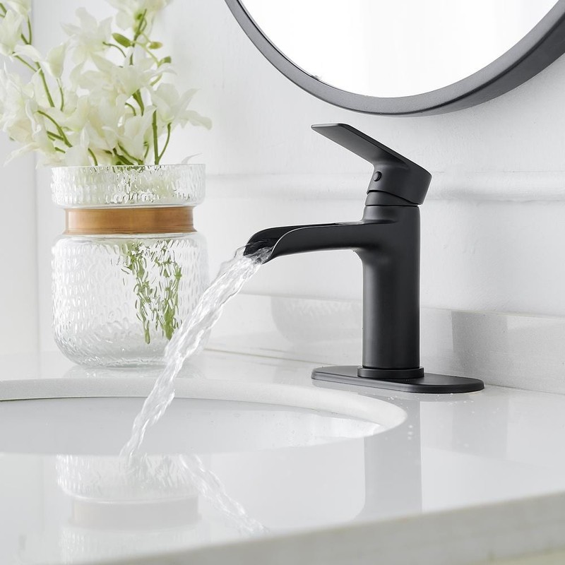 BWE Waterfall Single Handle Single Hole Modern Bathroom Faucet Bathroom - Image 2