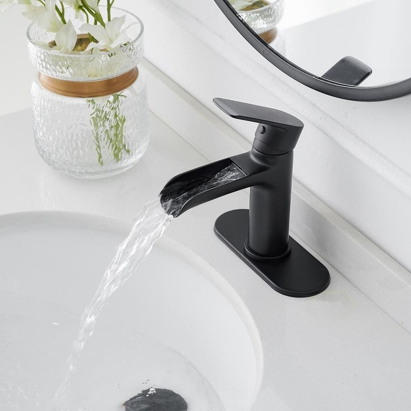 BWE Waterfall Single Handle Single Hole Modern Bathroom Faucet Bathroom - Image 6