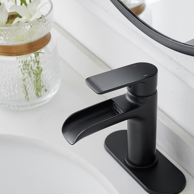 BWE Waterfall Single Handle Single Hole Modern Bathroom Faucet Bathroom - Image 7