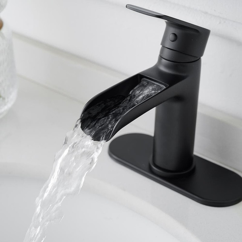 BWE Waterfall Single Handle Single Hole Modern Bathroom Faucet Bathroom - Image 8