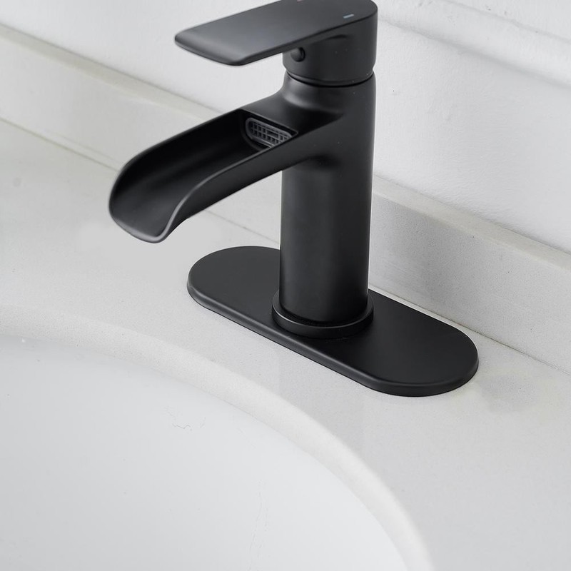 BWE Waterfall Single Handle Single Hole Modern Bathroom Faucet Bathroom - Image 9