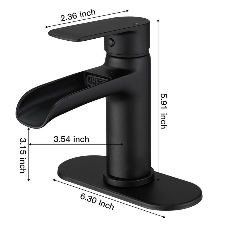BWE Waterfall Single Handle Single Hole Modern Bathroom Faucet Bathroom - Image 11