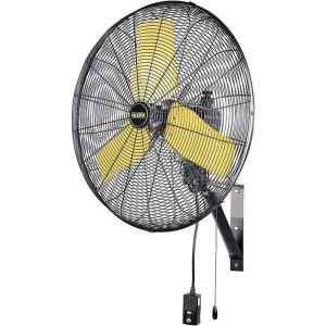 Edendirect 24 in. 3-Speed Oscillating Yellow Wall Mount Fan, IP44 Motor