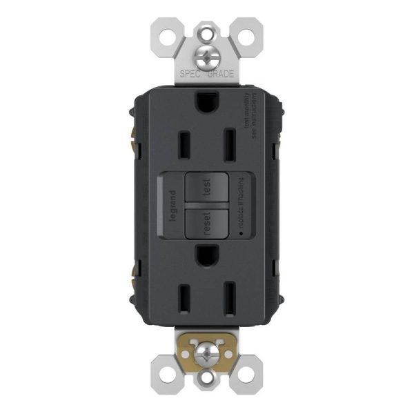 Legrand radiant 15 Amp 125 Volt GFCI Decorator Duplex Outlet, Graphite