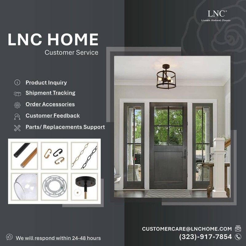 LNC Black Semi Flush Mount 4-Light Drum Farmhouse Ceiling Light Bronze - Image 10