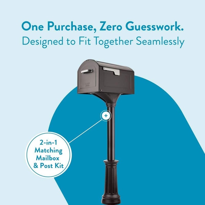 Architectural Mailboxes Centennial Rubbed Bronze Extra Large Steel Mailbox Post - Image 3