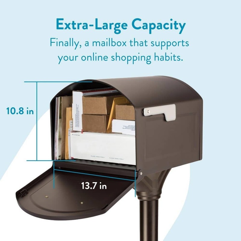 Architectural Mailboxes Centennial Rubbed Bronze Extra Large Steel Mailbox Post - Image 4