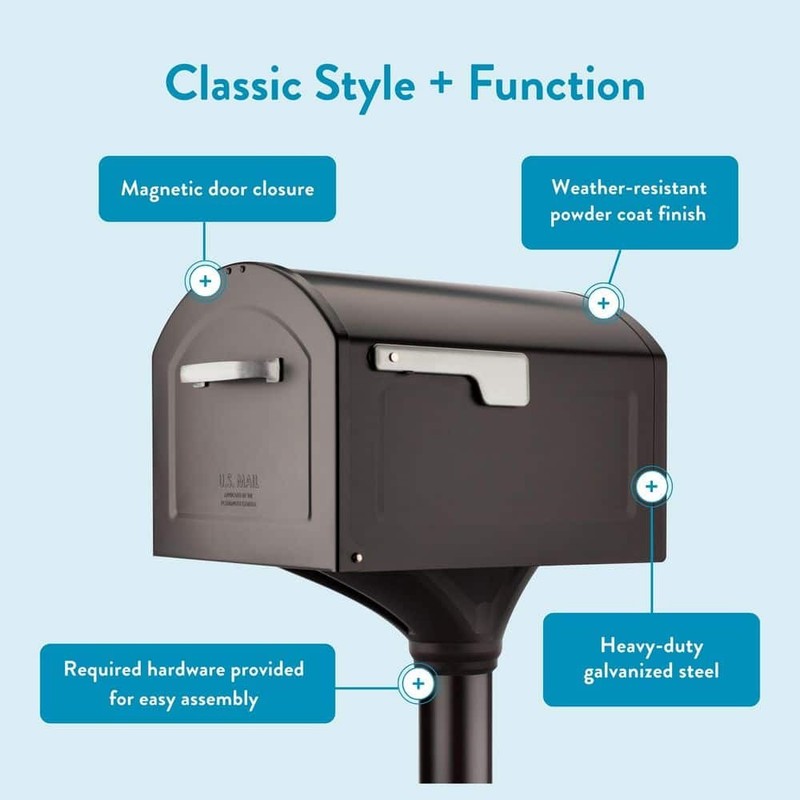 Architectural Mailboxes Centennial Rubbed Bronze Extra Large Steel Mailbox Post - Image 5