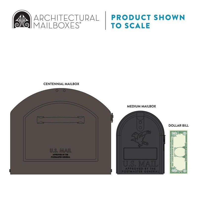 Architectural Mailboxes Centennial Rubbed Bronze Extra Large Steel Mailbox Post - Image 7