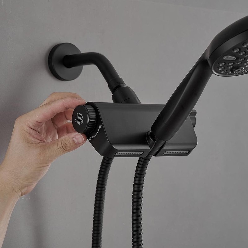 BWE Dual-Function Showerhead 10-Spray Wall Mount Handheld 1.8 GPM Matte Black - Image 6