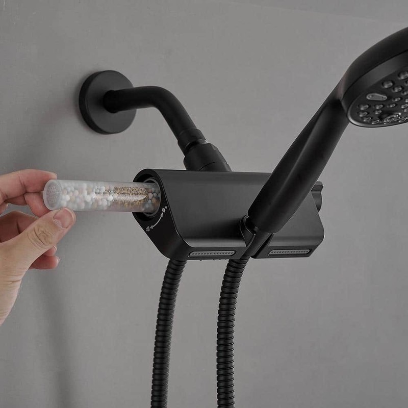 BWE Dual-Function Showerhead 10-Spray Wall Mount Handheld 1.8 GPM Matte Black - Image 7