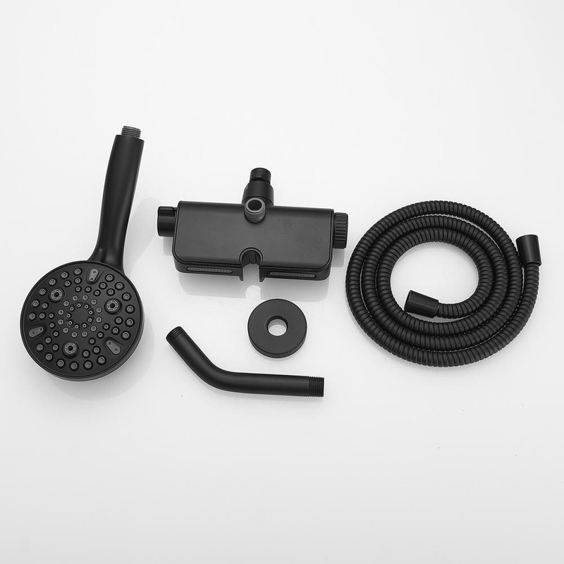 BWE Dual-Function Showerhead 10-Spray Wall Mount Handheld 1.8 GPM Matte Black - Image 10