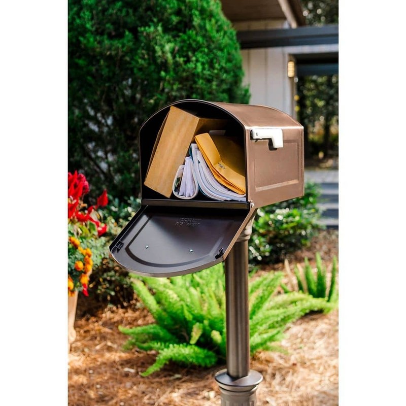 Architectural Mailboxes Centennial Rubbed Bronze Extra Large Steel Mailbox Post - Image 12