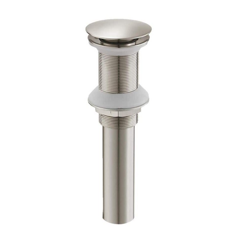 BWE Bathroom Sink Pop-Up Drain Without Overflow in Brushed Nickel