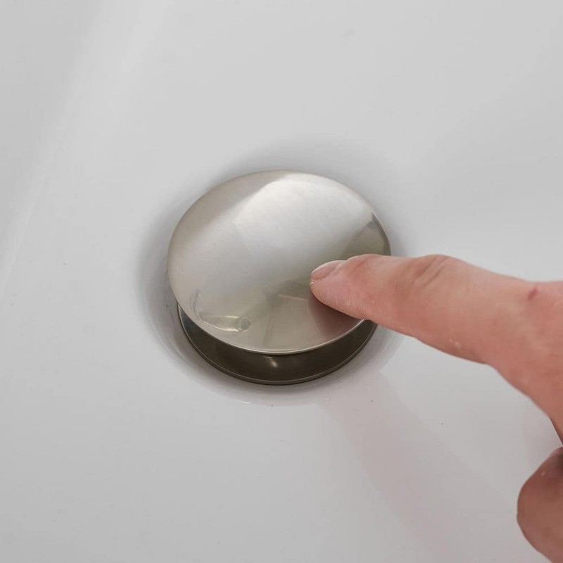 BWE Bathroom Sink Pop-Up Drain Without Overflow in Brushed Nickel - Image 3