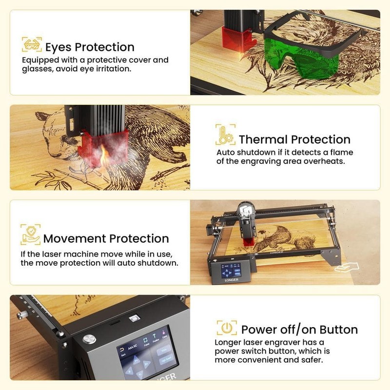 LONGER 5-Watt Laser Cutter Engraver CNC Machine 15.7 in. x 15.7 in. Working Area - Image 6