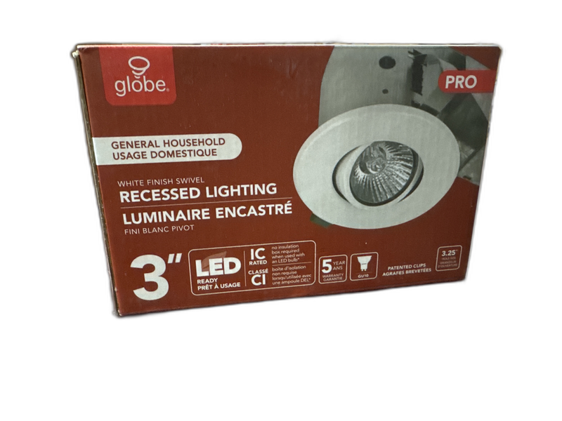 Globe Electric 3 in. New Construction and Remodel White Swivel Spotlight Recesse - Image 9