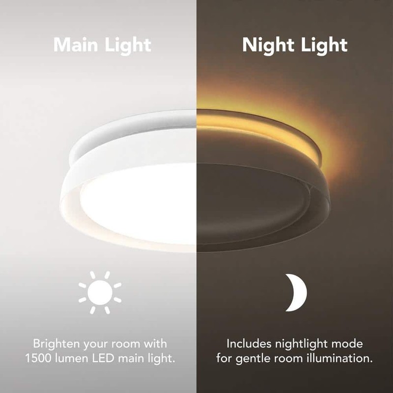 Commercial Electric 80/110 CFM Round Bathroom Exhaust Fan LED Night Light Sensor - Image 4
