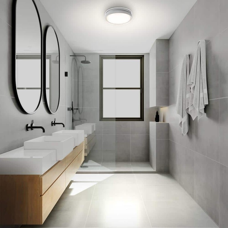 Commercial Electric 80/110 CFM Round Bathroom Exhaust Fan LED Night Light Sensor - Image 10