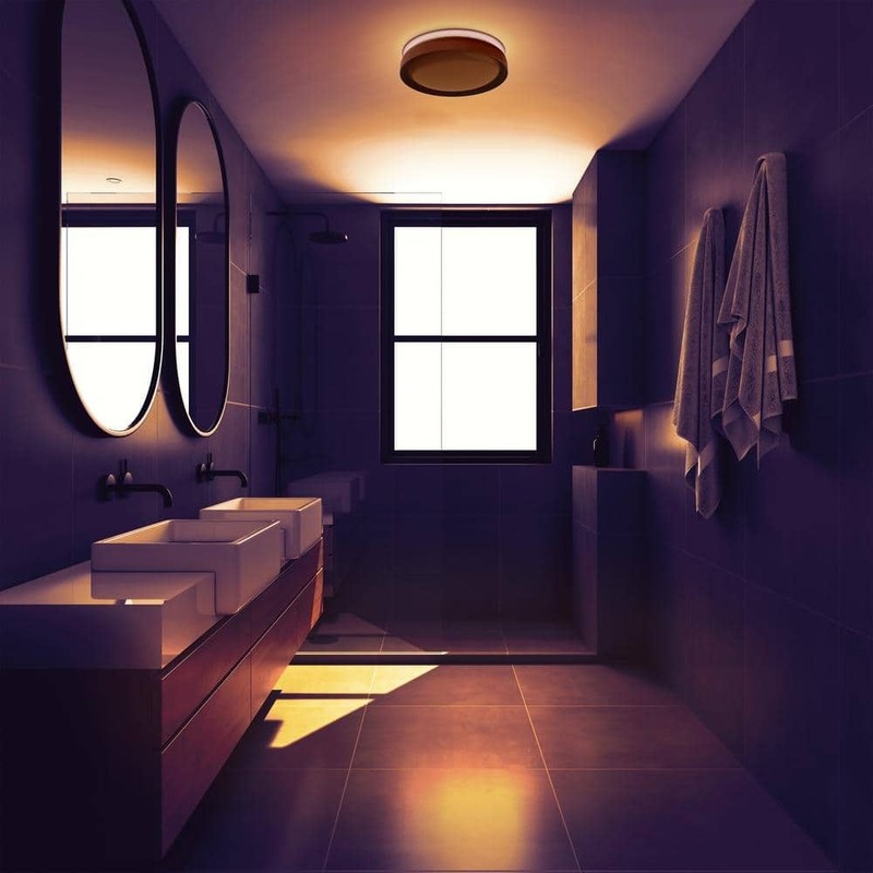 Commercial Electric 80/110 CFM Round Bathroom Exhaust Fan LED Night Light Sensor - Image 11