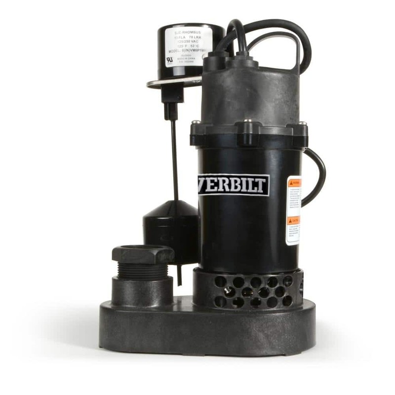 Everbilt 1/4 HP Aluminum Submersible Sump Pump Vertical Switch - Image 3
