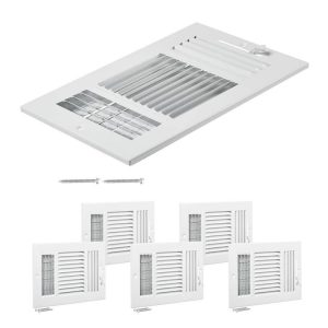 SKYSHALO 6x10 in. Floor Registers, 6-Pack Iron Vent Grilles for Home/Office