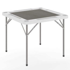 Carnegy Avenue Silas 34.5" L Square 4-Player White/Gray Plastic Folding Table