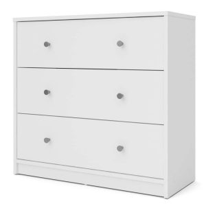 Tvilum Portland 3-Drawer White Chest of Drawers