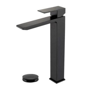 PERLIRIA INC Single Handle Vessel Sink Faucet Matte Black Tall Single Hole
