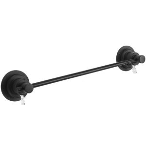 Numhew 17-29 in. Extendable Stainless Steel Wall Mounted Towel Bar Matte Black