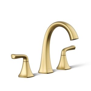 KOHLER Sundae 8 in. Widespread Double Handle Bathroom Faucet Brushed Brass