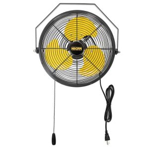 WOCK HICFM 12" 2500 CFM Yellow Wall Mounted Fan, 3-Speed High Velocity, IP44