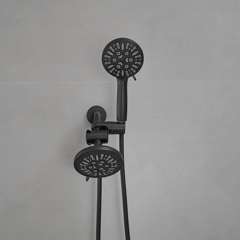 BWE 8-Spray Shower Faucet 1.8 GPM Pressure Balance Dual Heads Matte Black - Image 6