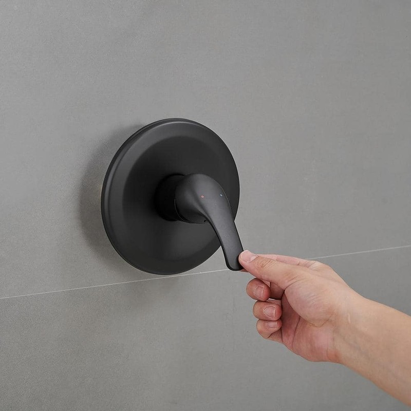 BWE 8-Spray Shower Faucet 1.8 GPM Pressure Balance Dual Heads Matte Black - Image 7